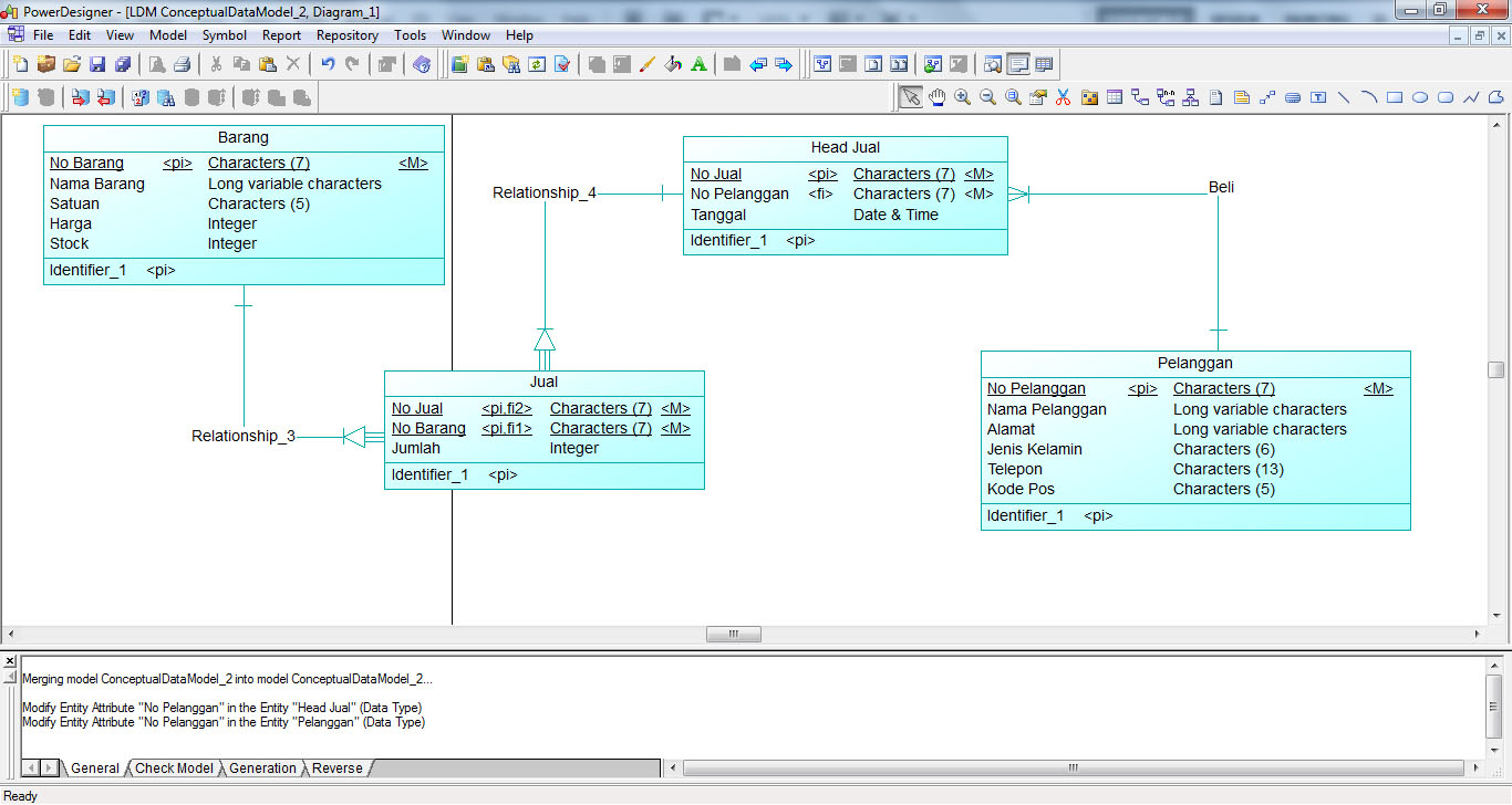 Membuat Erd Di Powerdesigner V15.1 | Harryherdiansyah11