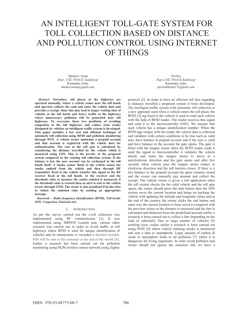 Pdf) An Intelligent Toll-Gate System For Toll Collection