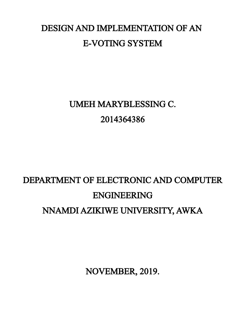 Pdf) Design And Implementation Of An E-Voting System
