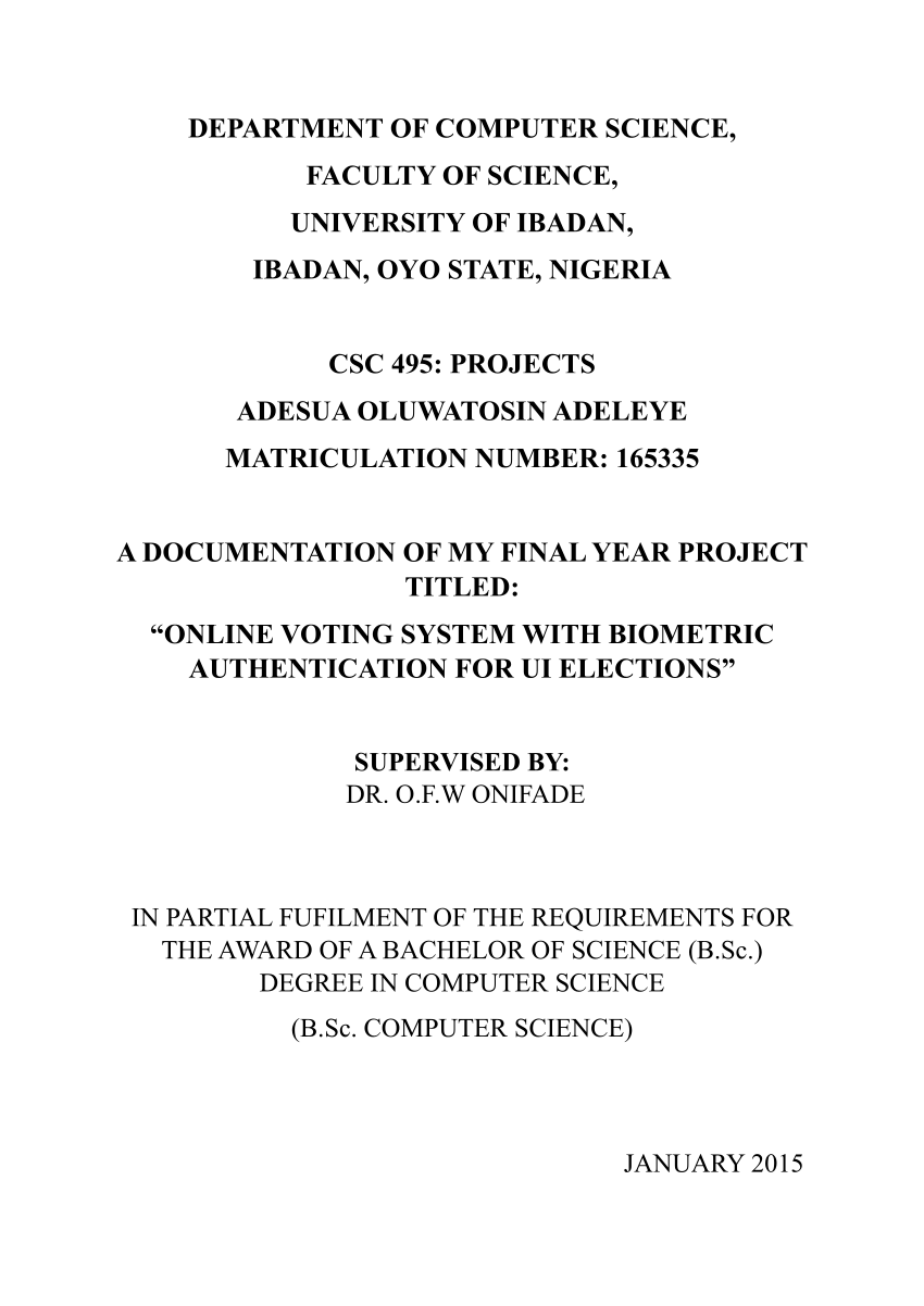 Pdf) Online Voting System With Biometric Authentication For