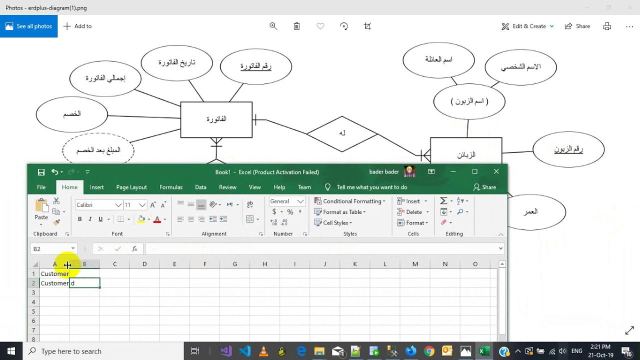 Sql Server Convert Supermarket Erd To Tables مثال سوبرماركت - تحويل المخطط  إلى جداول