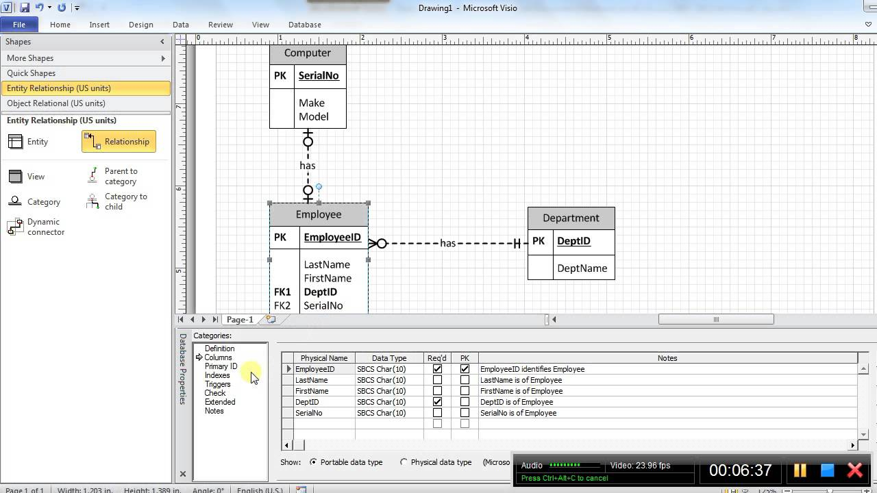 Video 2A: Drawing Logical Data Models Using Visio 2010