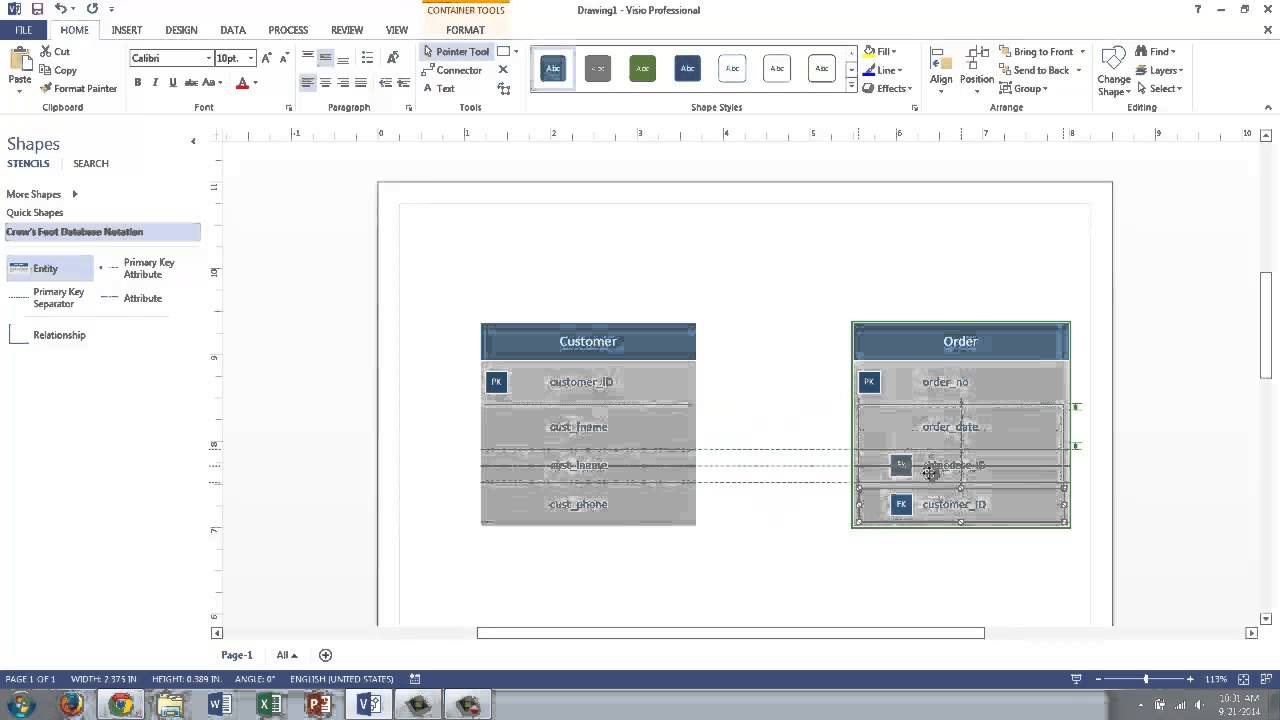 Visio 2013 Conceptual Data Modeling