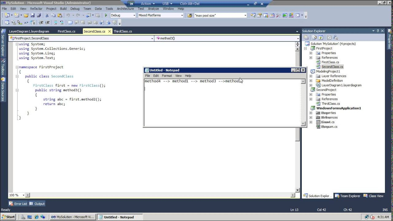 Visual Studio Sequence Diagram