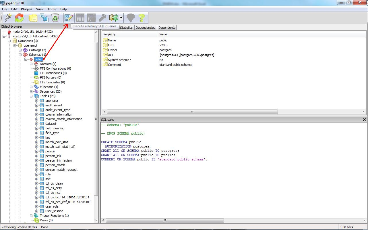 Creating Database Schema With Pgadmin Iii