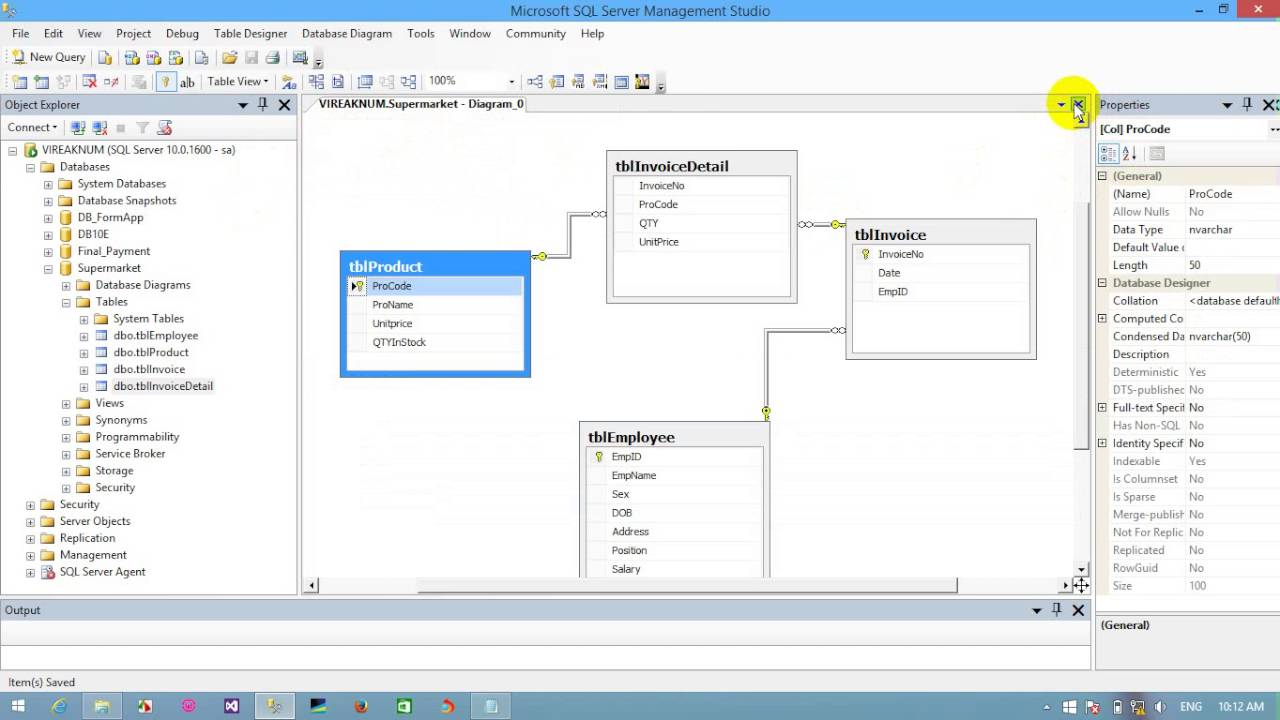 Диаграмма в sql management studio