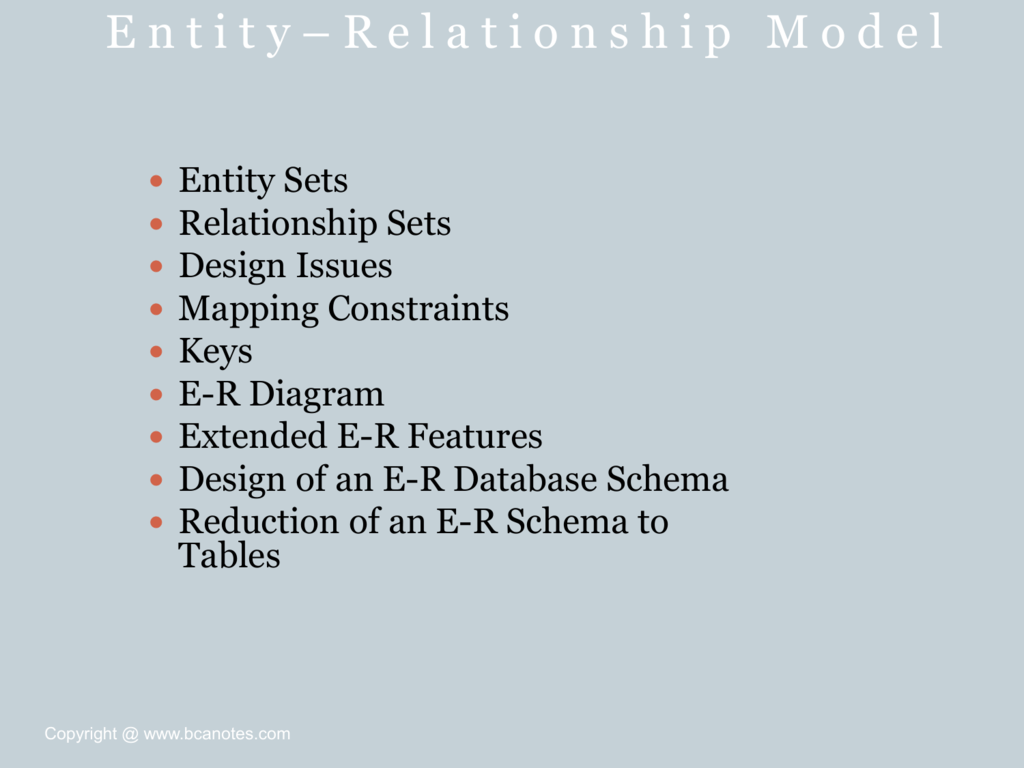 E-R Model - Bca Notes