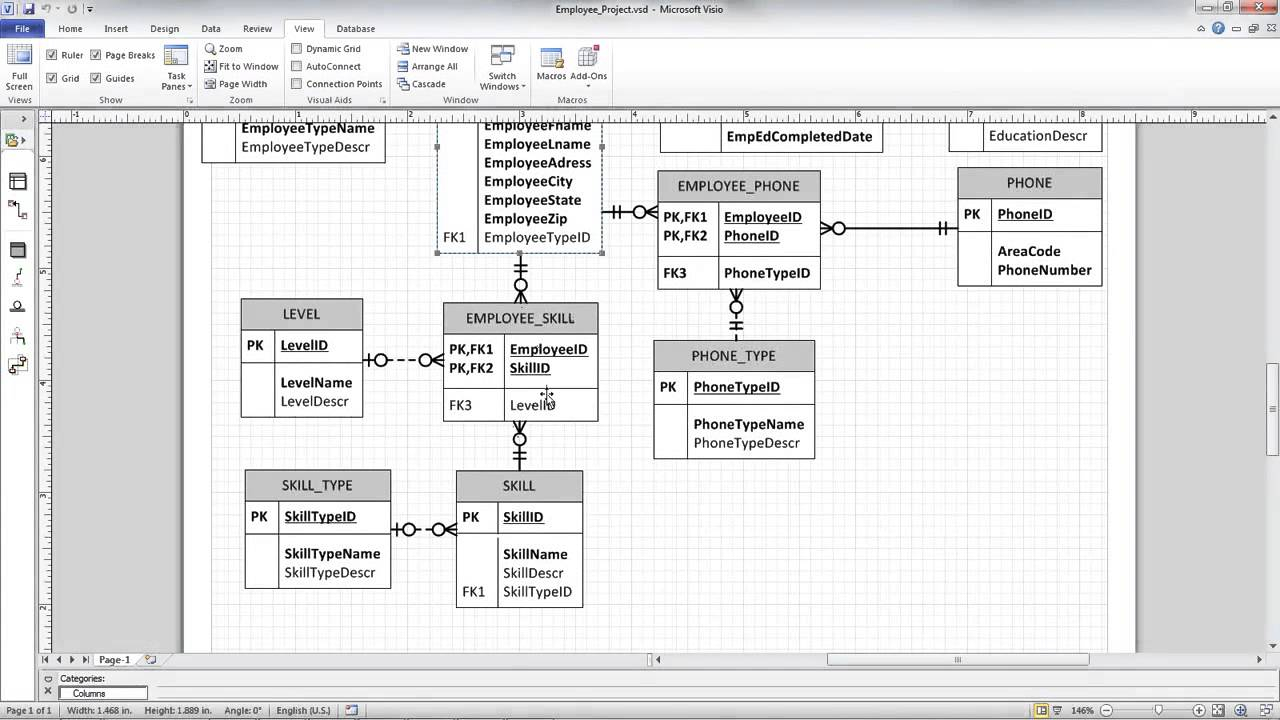 Visio схема базы данных