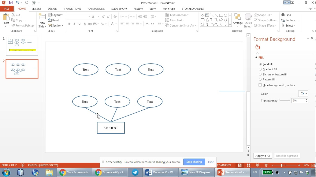 How To Draw Er Diagrams Using Microsoft Powerpoint - Part 1