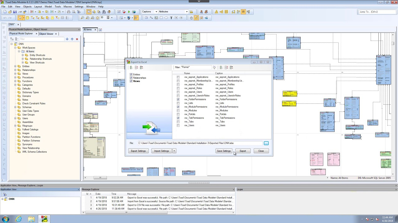 Importing And Exporting Models In Toad Data Modeler