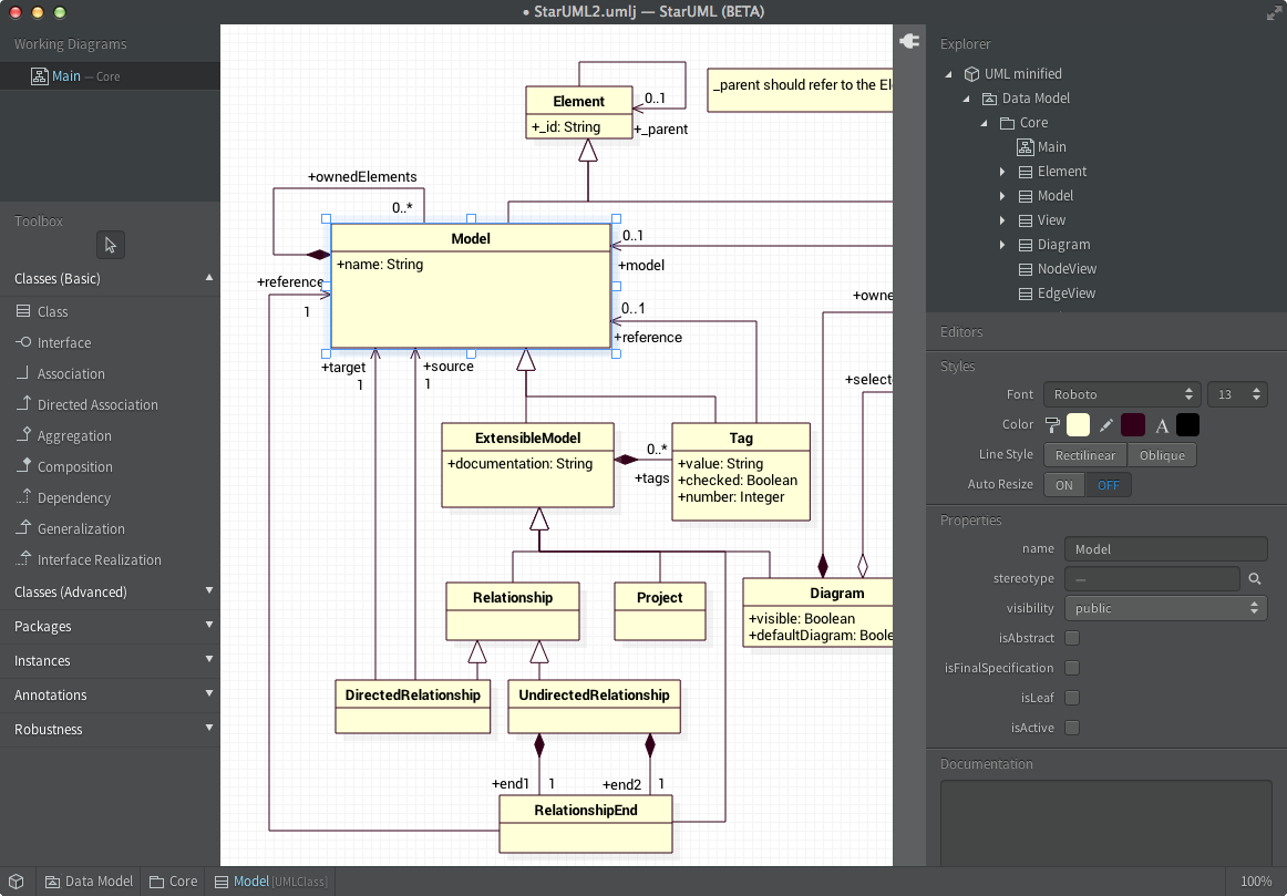 input text staruml