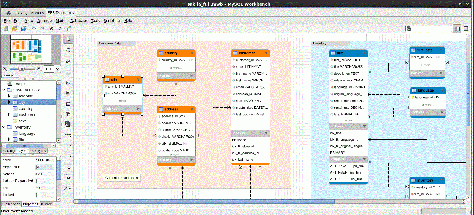 Err диаграмма в mysql workbench