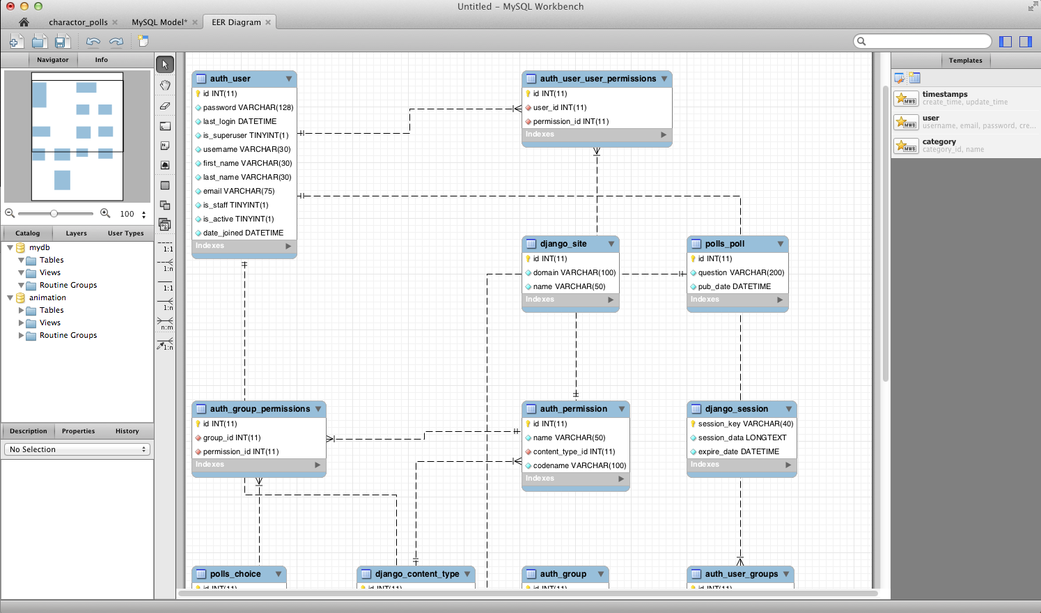 MysqlworkbenchでDbからEr図(モデル)を作成 - リバース