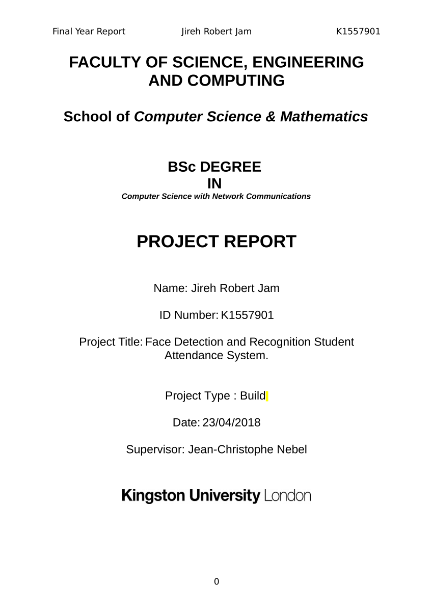 Pdf) Face Detection And Recognition Student Attendance System