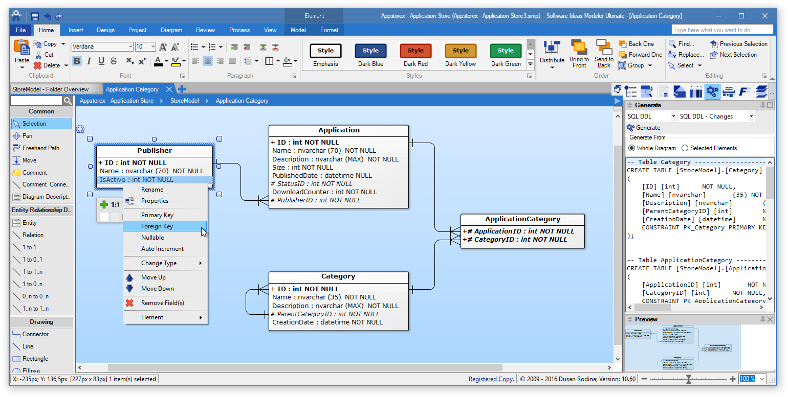 Software Ideas Modeler - Dbms Tools