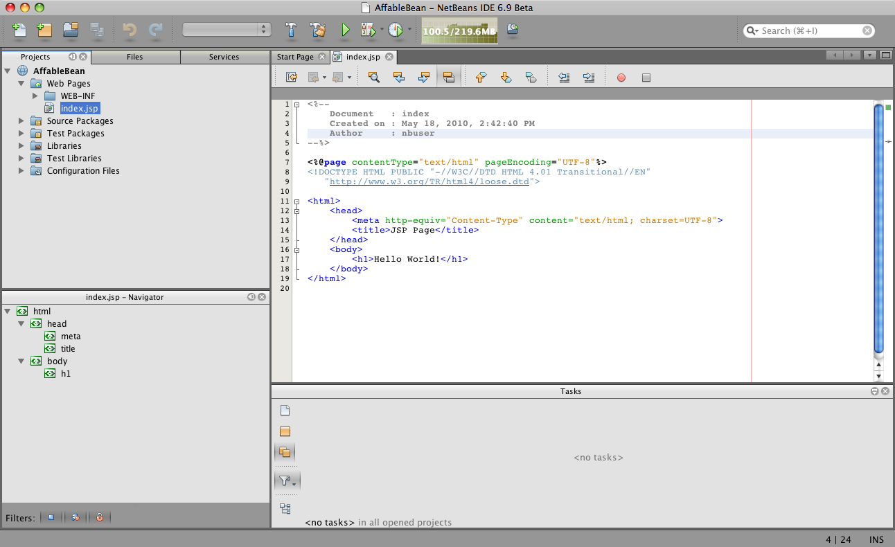 The Netbeans E-Commerce Tutorial