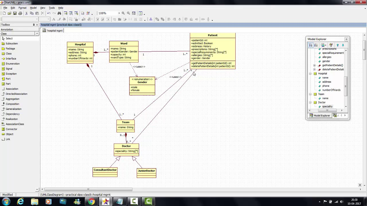 Tutorial 6 : Hospital Management System - Class Diagram | Check Description  To Hire Experts!