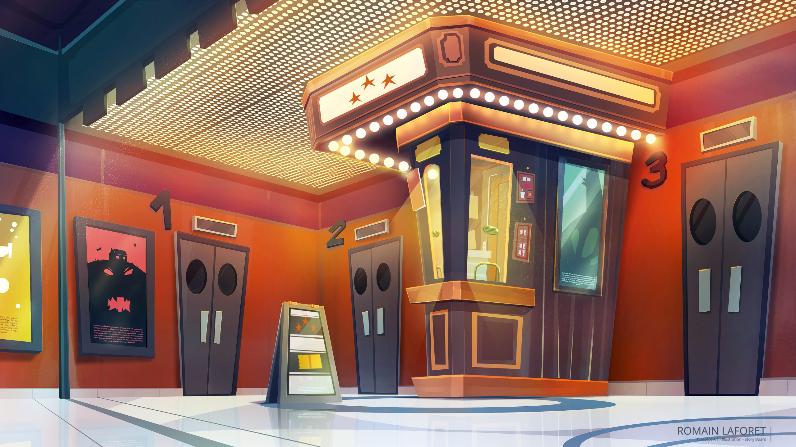 Cinema Ticket Booth Romain Laforet Concept Art 