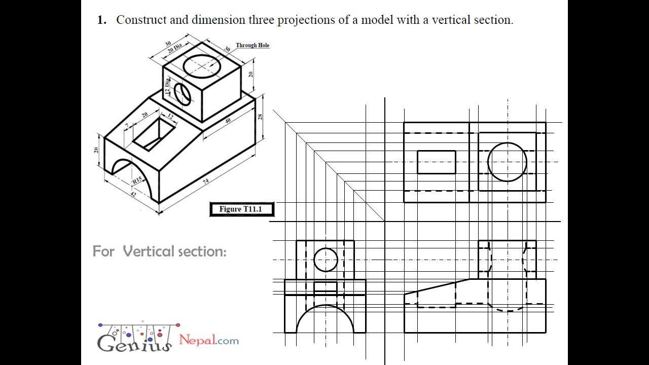 Engineering Drawing Tutorials Orthographic And Sectional 