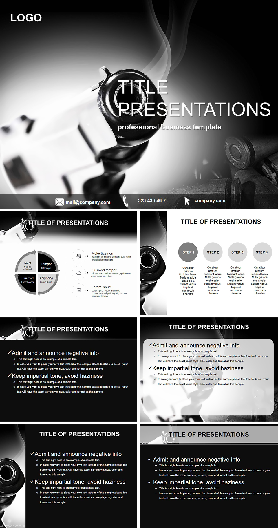 Gun PowerPoint Template ImagineLayout