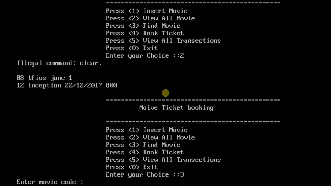 Movie Ticket Booking System In C Pogramming With Source 