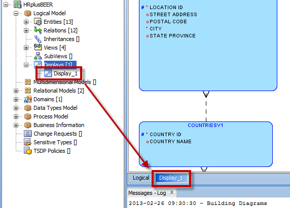 Oracle SQL Developer Data Modeler Using Displays 