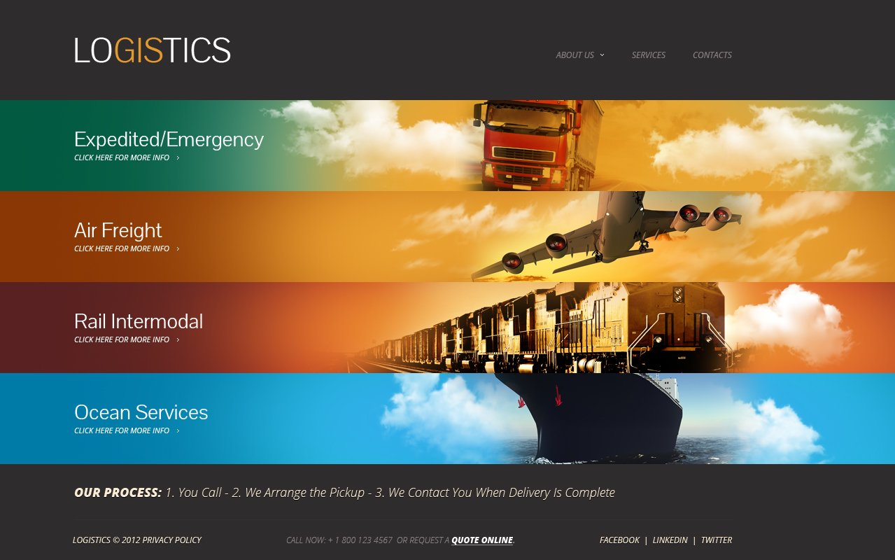 Transportation Moto CMS HTML Template 41739