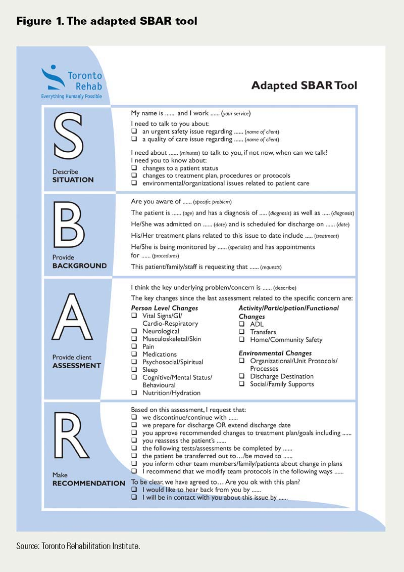 Using SBAR To Communicate Falls Risk And Management In 