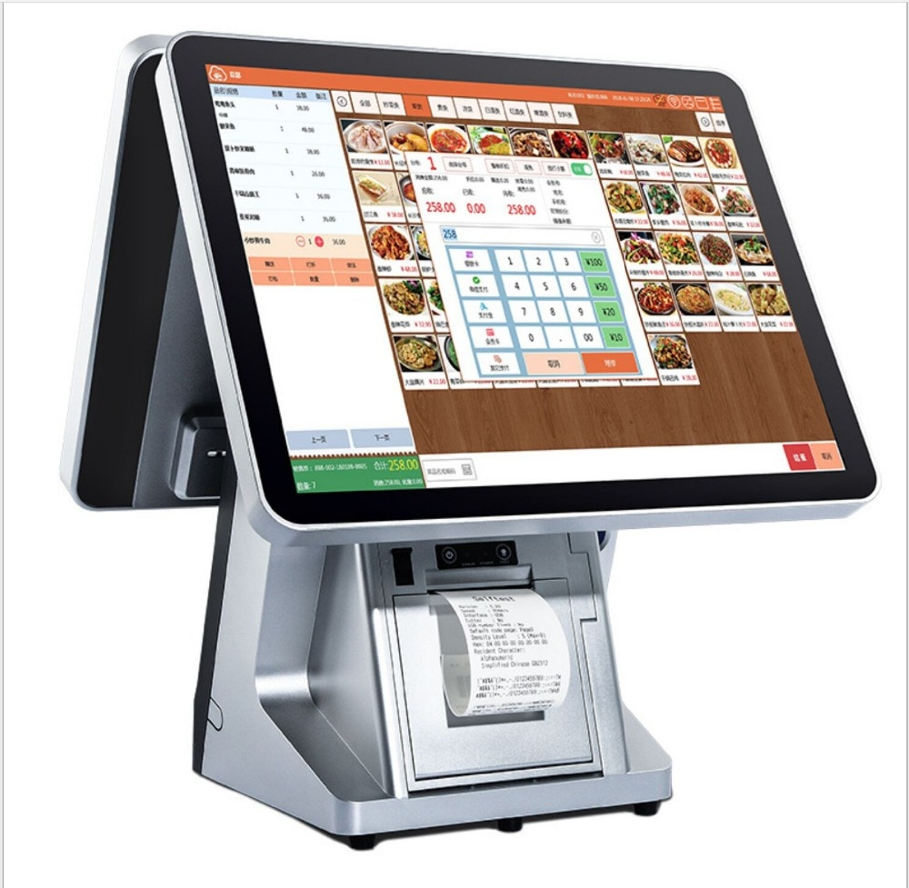 15 Inch 2 Touch Screen Restaurant Ordering System Pos 