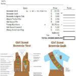 Brownie Girl Scouts Downloadable Troop Uniform Order Form