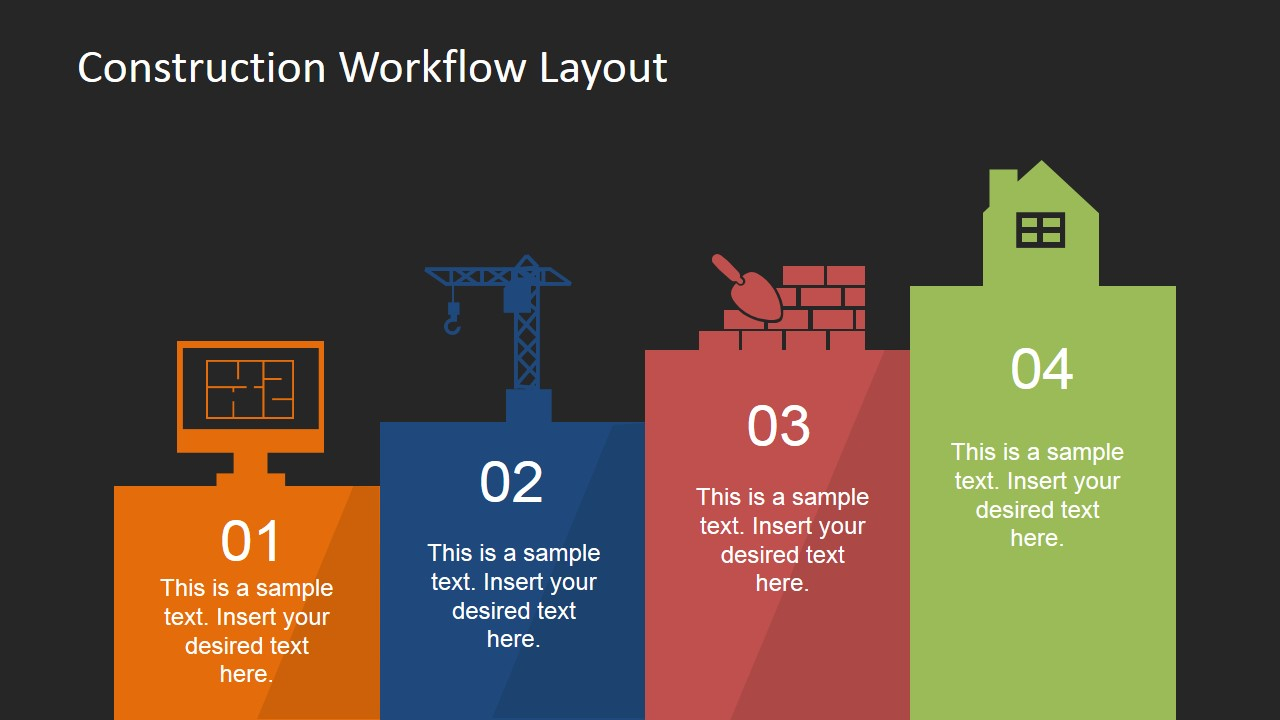 Construction Workflow Layout For PowerPoint SlideModel