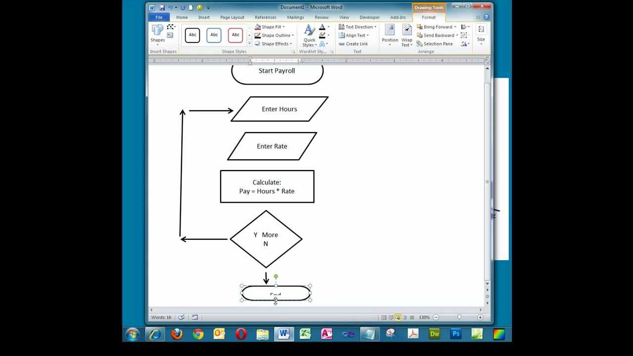 Creating A Simple Flowchart In Microsoft Word YouTube