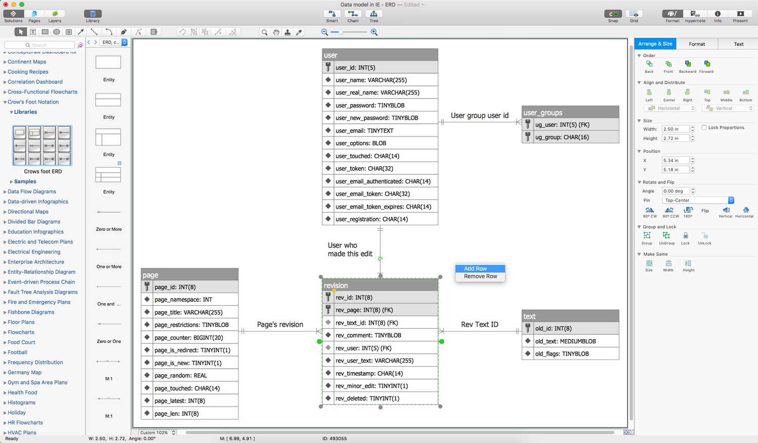 Crow s Foot Notation Solution ConceptDraw