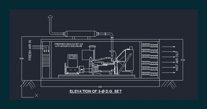 Diesel Generator In AutoCAD CAD Download 228 9 KB 