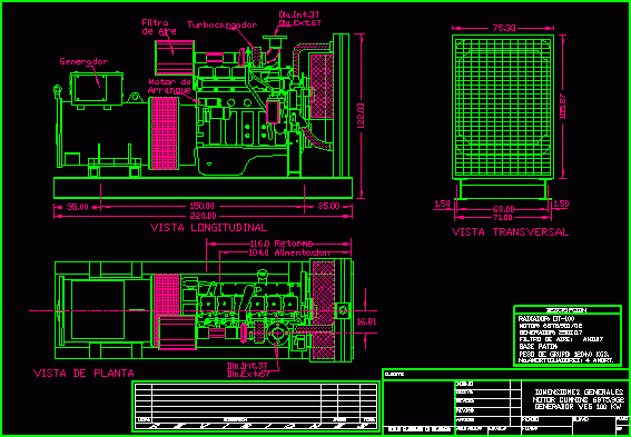 Electrical Generator DWG Block For AutoCAD Designs CAD