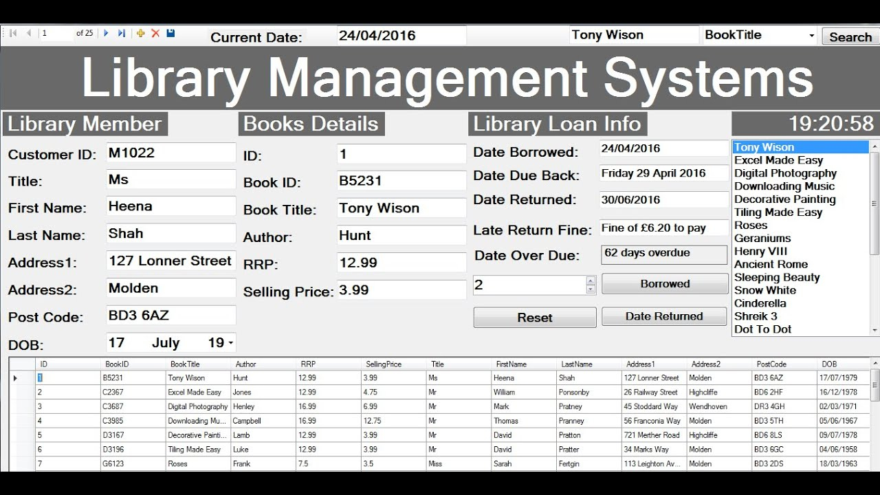 How To Create Library Management Systems With Database In 