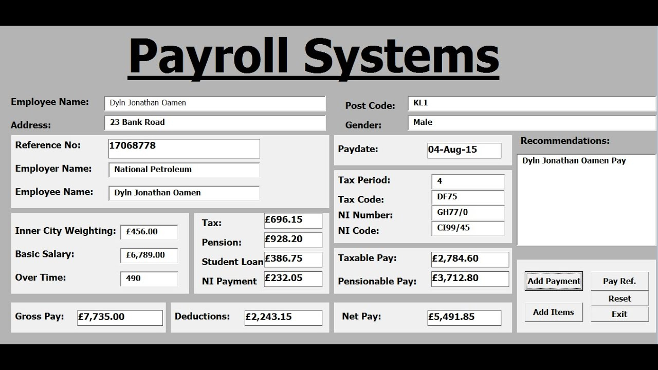 How To Create Payroll Systems In Excel Using VBA Full 