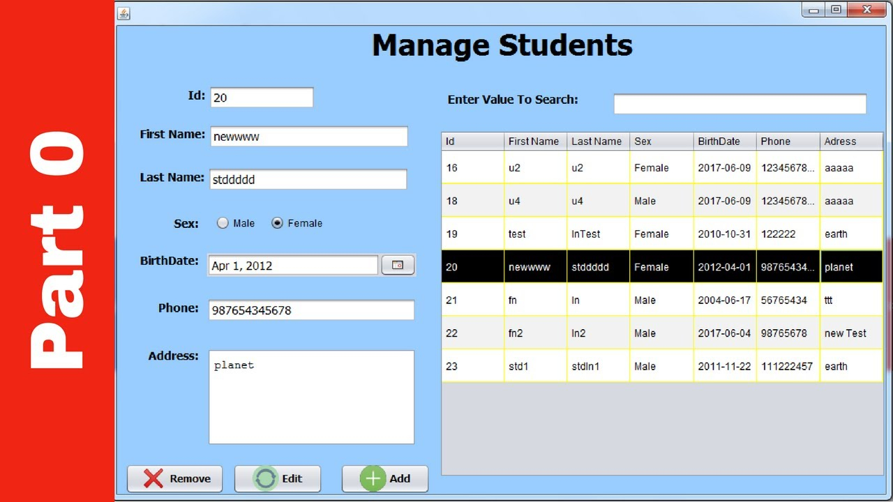 JAVA Student Information System Project In Java Using 