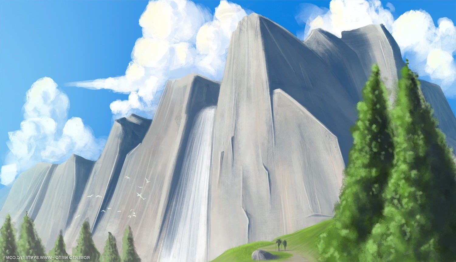 Mountain Drawing Fantasy Art Artwork Hill Wallpapers 