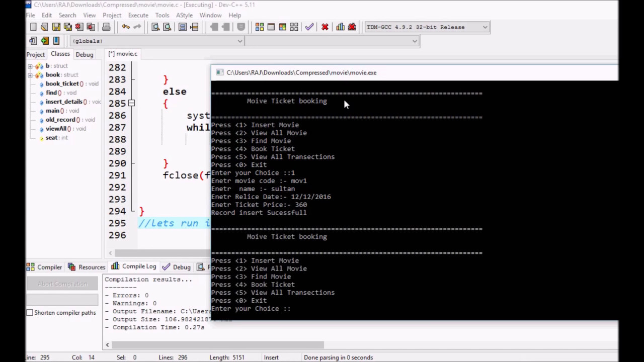 Online Movie Ticket Booking Project In C YouTube