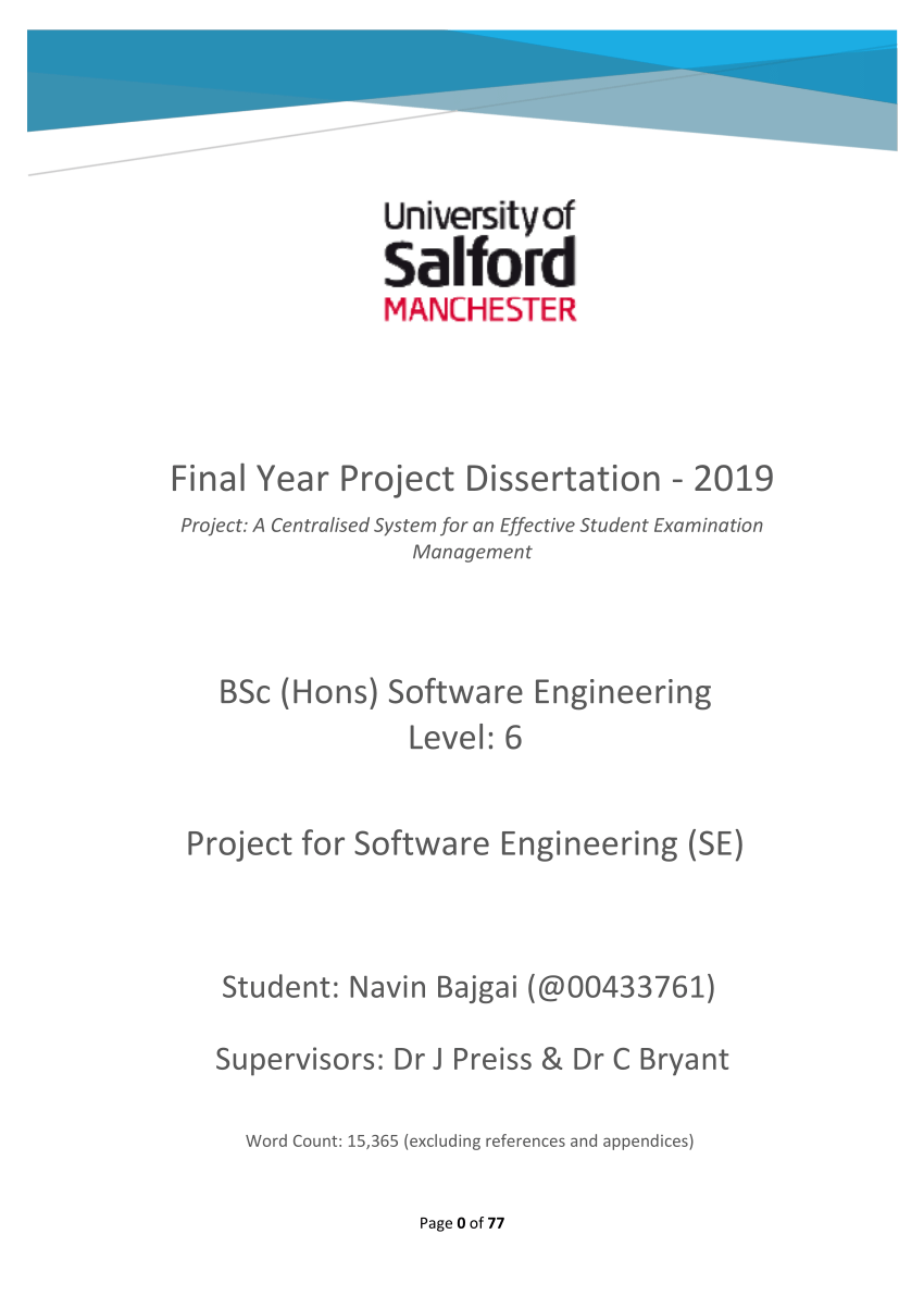  PDF Final Year Project Dissertation A Centralized 