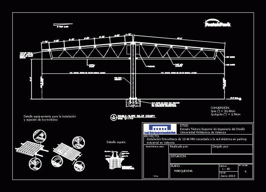 Photovoltaic Shelter In AutoCAD CAD Download 664 1 KB 