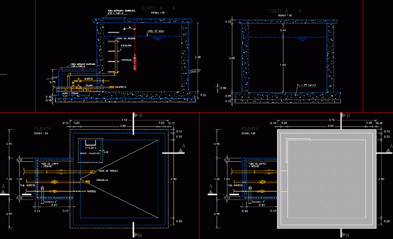 Plan Of A Reservoir In AutoCAD Download CAD Free 152 46 