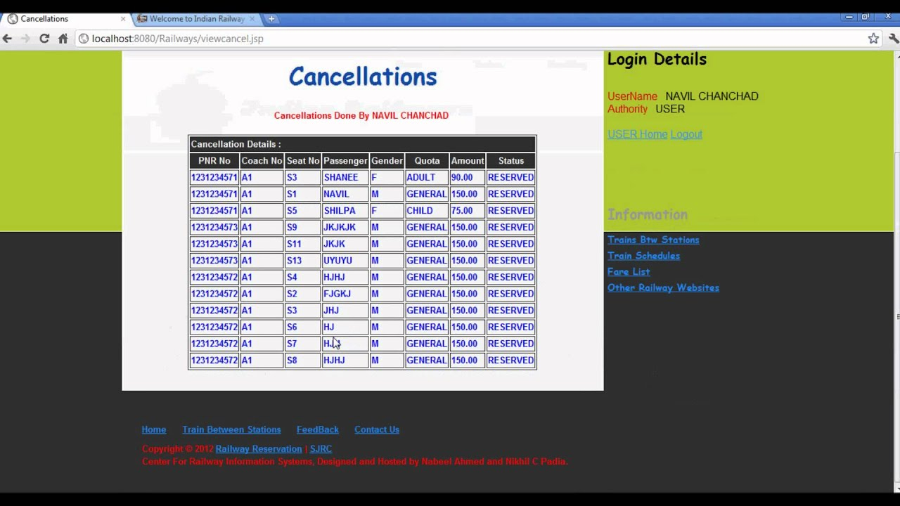 Railway Reservation System Project YouTube