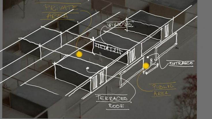Row Housing Diagram Sketch Conceptual Model Architecture 