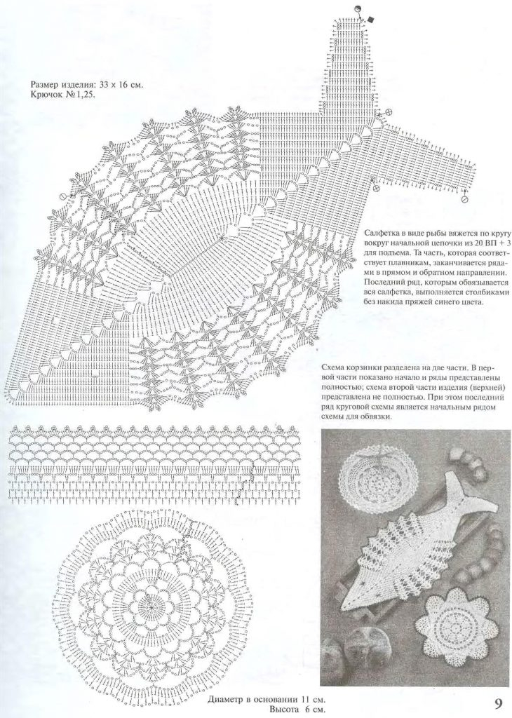 Seashells Seahorses And Fish Crochet Diagram Motifs For 
