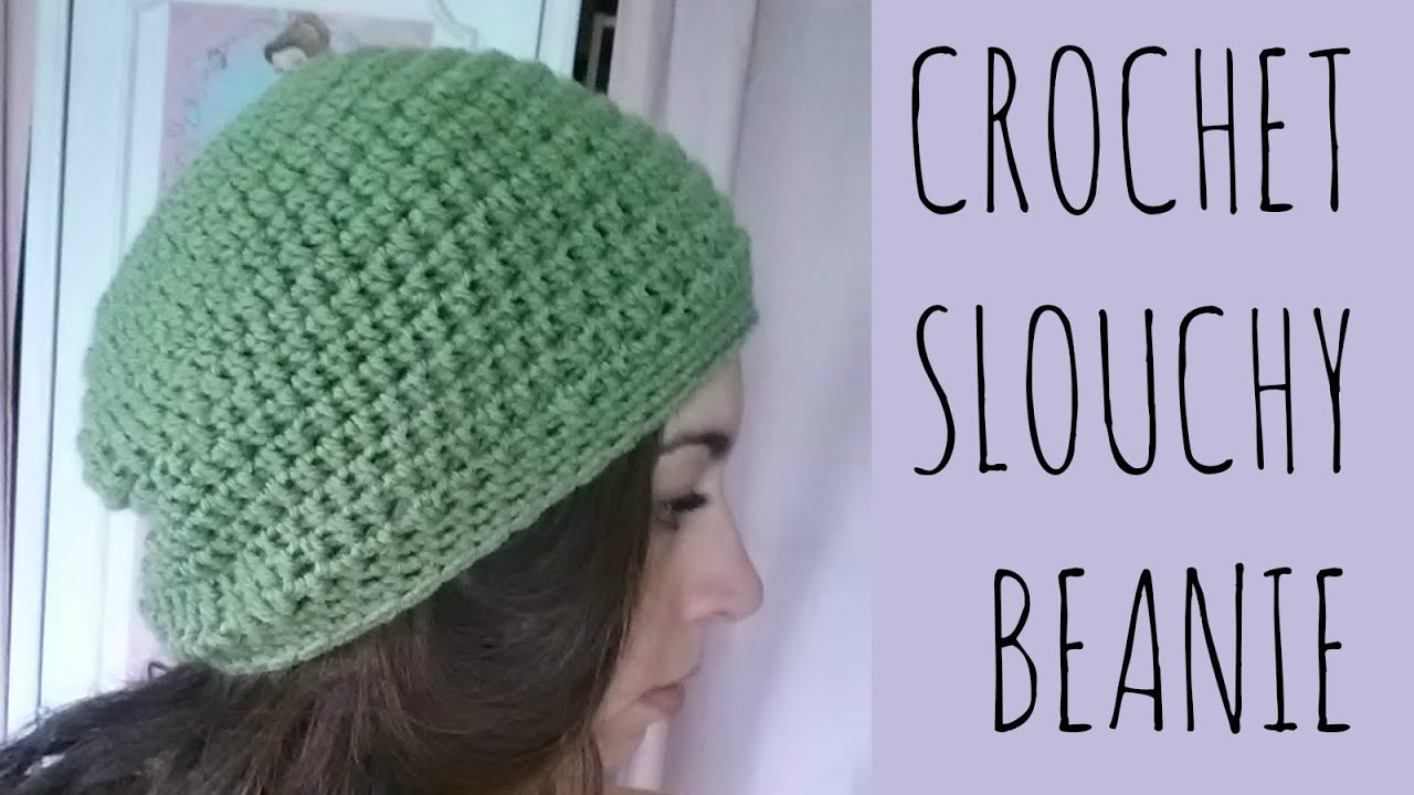 Slouchy Beanie Crochet Pattern Hat Tutorial YouTube