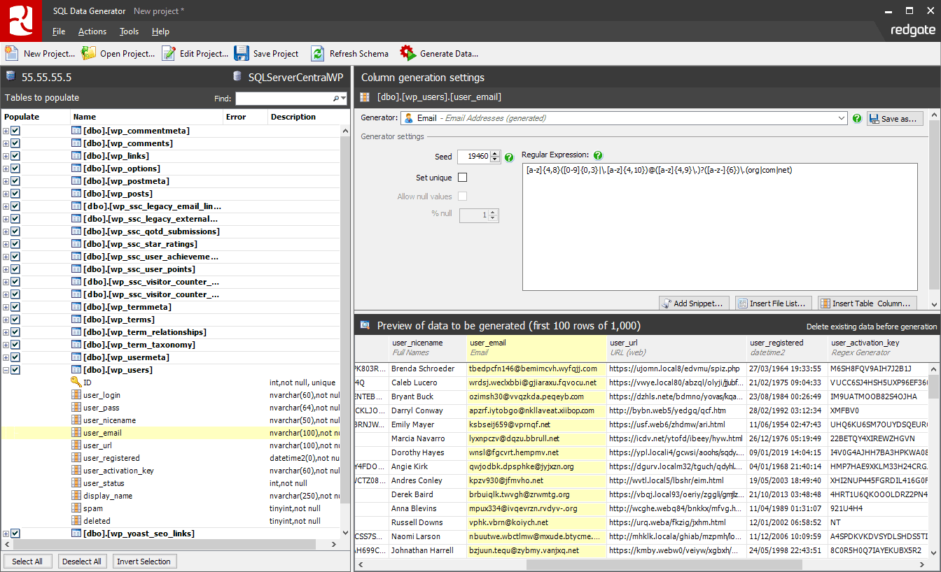 SQL Data Generator Data Generator For MS SQL Server 