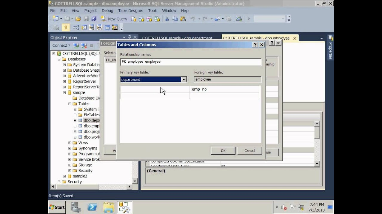 SQL Server 2012 Create Relationships And ER Diagram YouTube