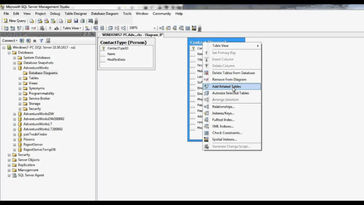 How To Create ER Diagram In Sql SERvER Management Studio